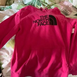 Pink north face hoodie